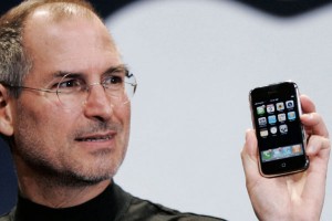 Steve Jobs Holding Original Iphone